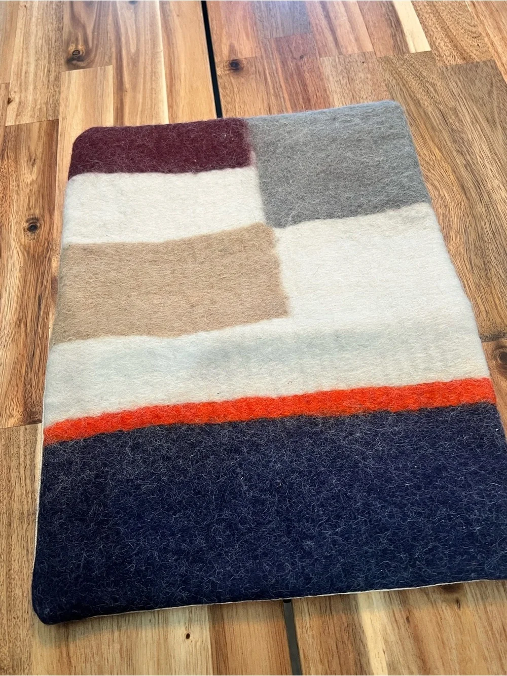 WEST ELM Pillow Cover Navy, Orange Geometric 12